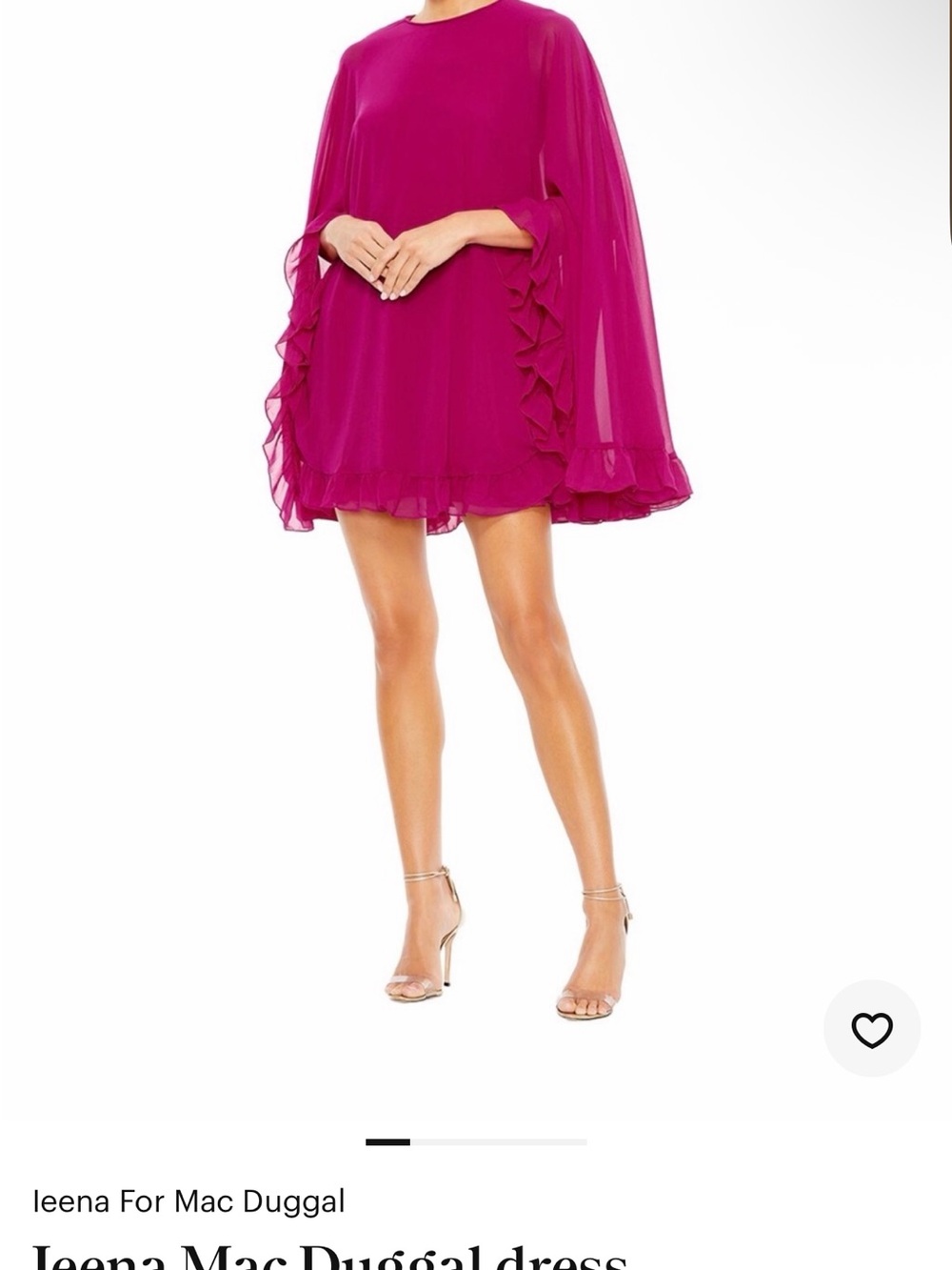Mac Duggal Fuchsia Cape Mini Dress